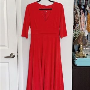 V-neck red dress from chicwish